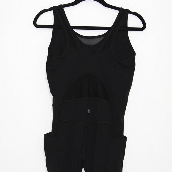Athleta Salutation Mesh 7/8 Bodysuit Black Size Large - Picture 10 of 12